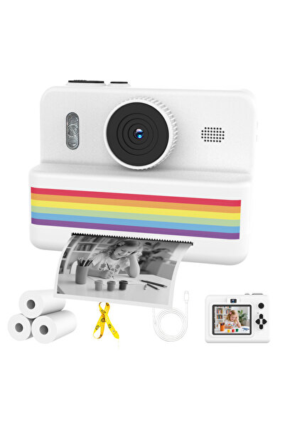 Choice كاميرا رقمية للأطفال باللونين البنفسجي والأبيض مع طابعة صغيرة، فيديو ع...