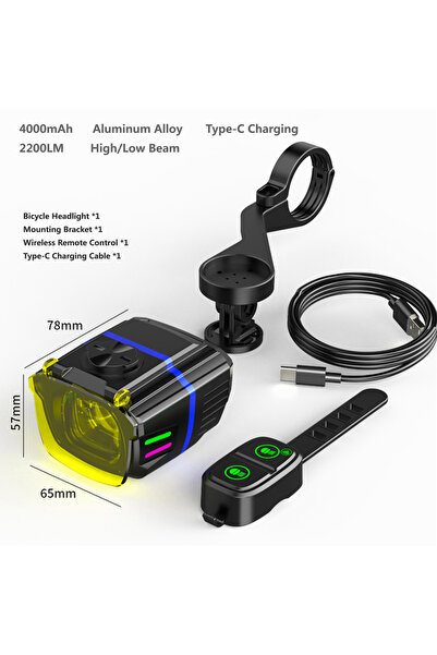 Choice مصباح دراجة لاسلكي قابل للرفع بقوة 2200 لومن وبطارية 4000 مللي أمبير، ...