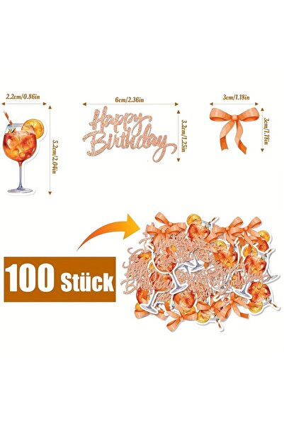 Choice F0323 مشروب برتقالي، فيونكة عيد ميلاد، زينة حفلة عيد ميلاد، قصاصات ورق...