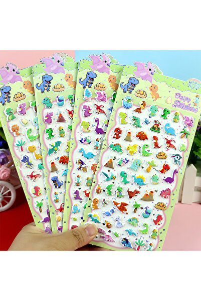 Choice 4 قطع من ملصقات الفقاعات ثلاثية الأبعاد على شكل حيوانات ديناصورات كاوا...