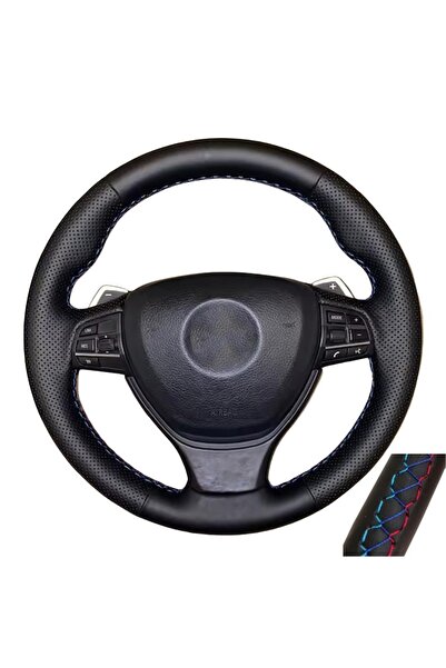 Choice غطاء عجلة القيادة بثلاثة خيوط لسيارات BMW الفئة الخامسة والسادسة والسا...