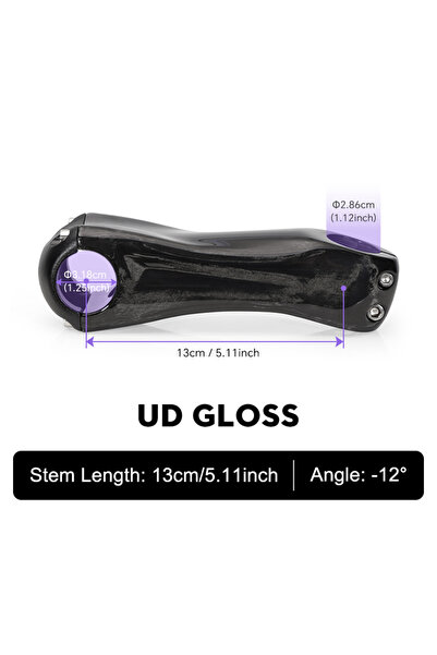 Choice ساق دراجة جبلية من الكربون TOSEEK بزاوية لامعة 12-130 مم، ساق دراجة جب...