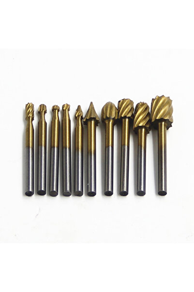 Choice 10 قطع من رؤوس مثقاب كربيد التنجستن ذات ساق ذهبية لقطع المعادن، دوار ك...