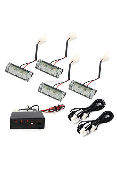 Choice18 All Yellow 4x3 LED 12V Car Grille Strobe Light Head 4x3 LED Mini Fla...