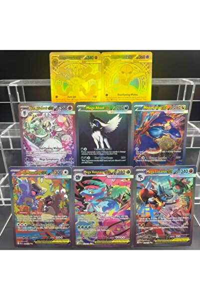 Choice9 مجموعة بطاقات تجميع PTCG ذاتية الصنع - 8 قطع: ميجا لوكاريو، ميجا فينو...