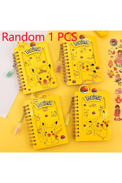BANDAI دفتر ملاحظات محمول ملفوف بتصميم بوكيمون بيكاتشو، قطعة واحدة عشوائية.