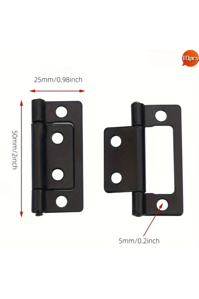 Choice مفصلات سوداء شديدة التحمل غير قابلة للثقب، 10 قطع، 2 بوصة × 0.91 بوصة،...