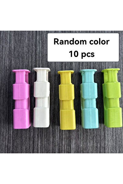 Choice ١٠ قطع عشوائية من مشابك إغلاق الطعام البلاستيكية القابلة لإعادة الاستخ...