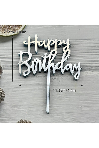 Choice23 Style 18 10pcs 10Pcs Acrylic Happy Birthday Cake Topper Pink Gold Si...