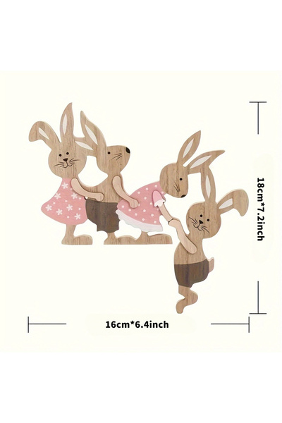 Choice قطعة واحدة من زينة أرنب عيد الفصح الجديدة المطلية، مصنوعة من الخشب، لت...