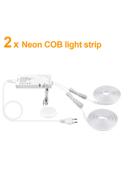 Choice شريط إضاءة نيون LED بطول 2 متر، مزود بقابس طاقة أوروبي، لون أبيض دافئ،...