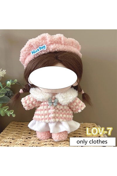 Choice ملابس وردية فقط، مناسبة لدمية قطنية قطيفة بطول 20 سم، طقم ملابس شتوية ...