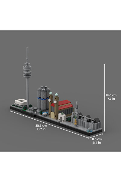 Choice ٤٦٢ قطعة من مجسمات MOC لأفق مدينة دبلن، ألمانيا، ميونخ، منظر الشارع، م...
