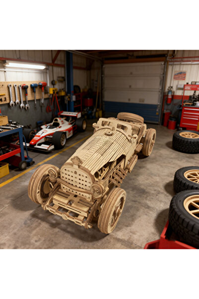 Choice لعبة أحجية خشبية ثلاثية الأبعاد بيضاء لسيارة سباق حديثة، نموذج تجميع ي...