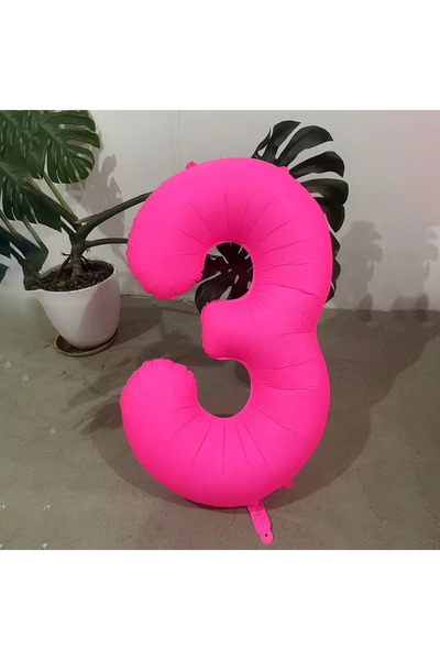 Choice بالون رقم 3 مقاس 40 بوصة، بالون وردي فسفوري مقاس 40 بوصة، أرقام من 0 إ...