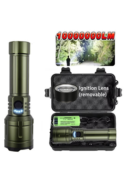 Choice مصباح يدوي فائق القوة من Green-Set، مزود بخاصية تركيز الضوء وإشعال الن...