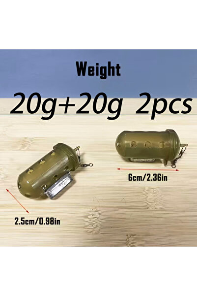 Choice قفص طعم صيد أسطواني من كيو، 20 غرام، قطعتان، مزود بفتحات تهوية - يغرق ...