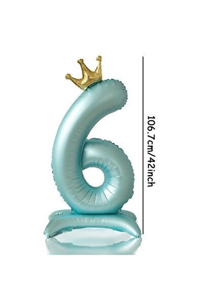 Choice 42inch Number 6 42inch 0-9 Blue Crown Number Balloons Princess Theme H...