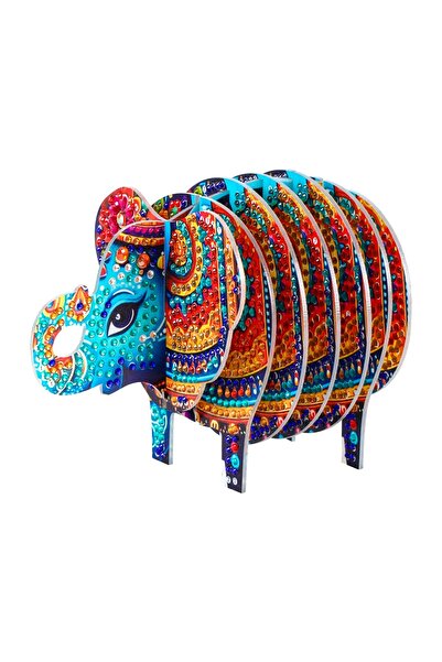 Choice DWBD003 1 DIY diamond painting set, elephant-shaped coasters, acrylic ...