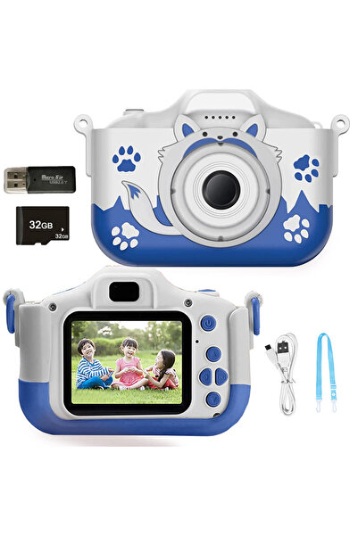 Choice كاميرا رقمية للأطفال X5S زرقاء اللون، مزودة ببطاقة ذاكرة TF سعة 32 جيج...