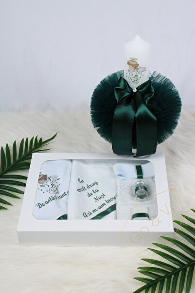 GoVo Kids Set complet trusou botez cu lumânare, Inger "Cu mult drag de la nas...