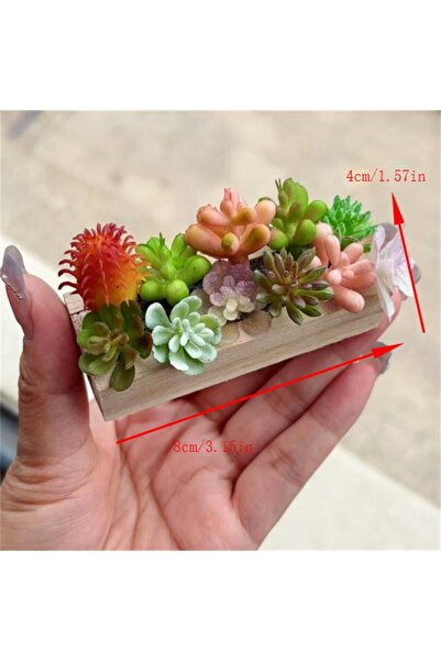 Choice Random one ⭐HOT❗ 1PC Miniature Wooden Trough Simulation Green Plants M...