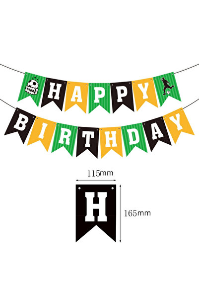 Choice lanhuang Soccer Black White Happy Birthday Banner for Birthday Party D...