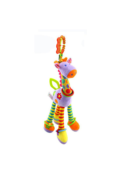 Choice purple Soft Giraffe Animal Handbells Rattles Plush Infant Toddler Car ...