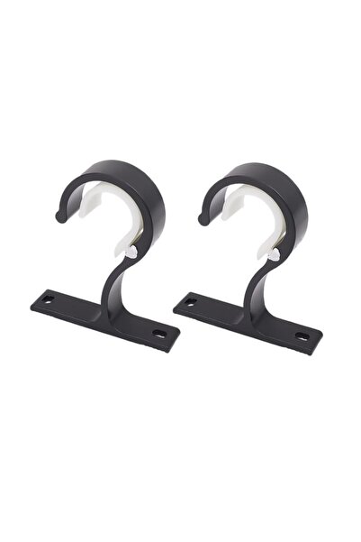 Choice 2pcs black 1-4pcs Curtain Rods Bracket Hanger Hook with Crossbar Fixin...