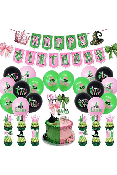 Choice Pink and Green Pink and Green Party Decorations Happy Birthday Banner ...