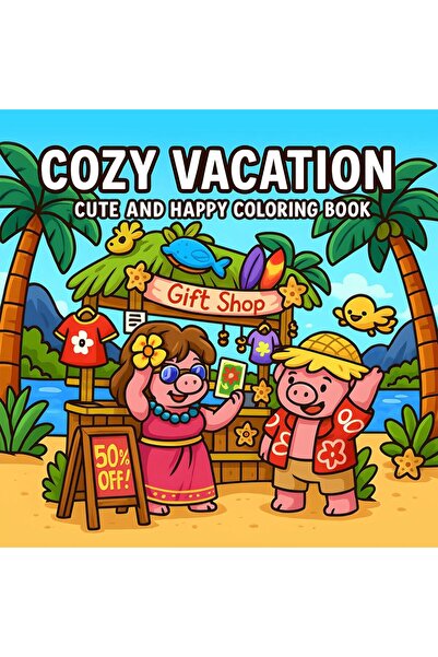 Choice MULTI COZY VACATION Bold-easy Patterns Coloring Book for Adults Cute D...