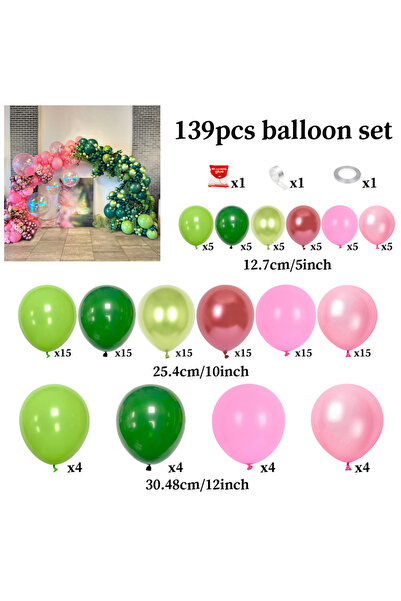 Choice Other Pink green set Metal Pink and Green Latex Balloon Wreath Arch Se...