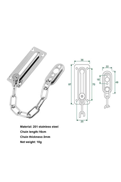 Choice Guard Chain Silver Door Chain with Lock Door Lock Bolt Chain Kids Safe...