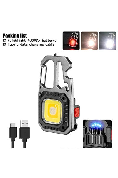 Choice مصباح عمل رمادي اللون بتقنية COB، مزود بشاشة عرض للبطارية، قابل لإعادة...