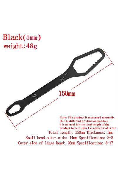 Choice مفتاح ربط صندوقي أسود متعدد الوظائف مزدوج الأطراف، أسود اللون، من 8 إل...