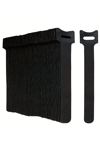 choice2 100pcs black Releasable Cable Ties Black Nylon Loop and Hoop Fastener...