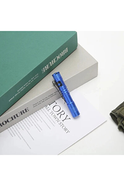 Choice blue Portable Mini LED Pen Flashlight with Pen Clip Handheld Ultra Poc...