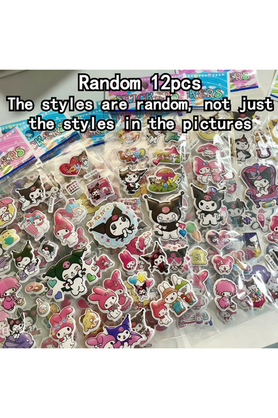 Choice 12 قطعة عشوائية من ملصقات شخصيات أنمي هيلو كيتي ميلودي، ملصقات فقاعية ...