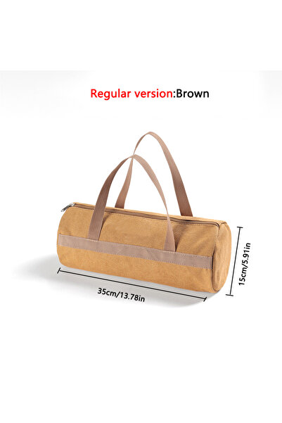 Choice حقيبة تخزين أدوات التخييم البنية العادية، حقيبة أسطوانية كبيرة السعة ل...