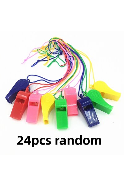 Choice 24pcs random 12/24pcs Whistle Toy Referee Whistle Fan Whistle with Rop...