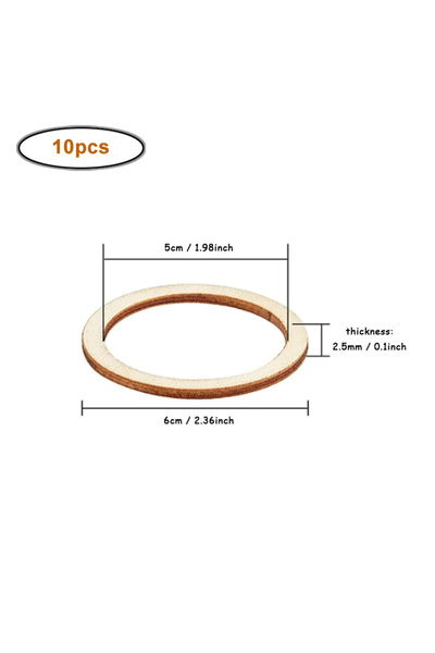 Choice5 10pcs 6cm 4-15cm Unfinished Wood Pieces Rings Shape Circle Ornaments ...