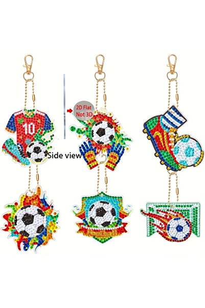 Choice مجموعة ميداليات مفاتيح بتصميم كرة قدم ثنائية الأبعاد/مسطحة بيضاء مقاس ...