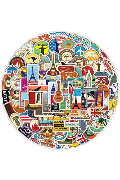 Choice ١٠٠ قطعة من ملصقات السفر المتنوعة برسومات جرافيتي، مناسبة للدراجات الن...