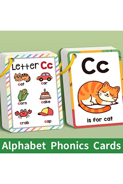 Choice ٢٦ بطاقة حروف أبجدية إنجليزية، ١٥٦ كلمة مصورة، بطاقات تعليمية للأطفال،...