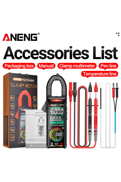 ANENG Black ST213 Multimeter Smart Digital Clamp Meter DC/AC Current Reverse ...