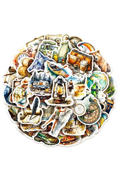 Choice 50 قطعة من ملصقات التخييم المائية الخارجية - ملصقات جرافيتي مقاومة للم...