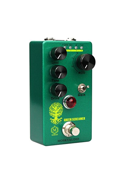 Choice صرخة خضراء موسكي، دواسة تأثيرات جيتار، معزز/مضخم صوت، مفتاح 4 أوضاع وم...