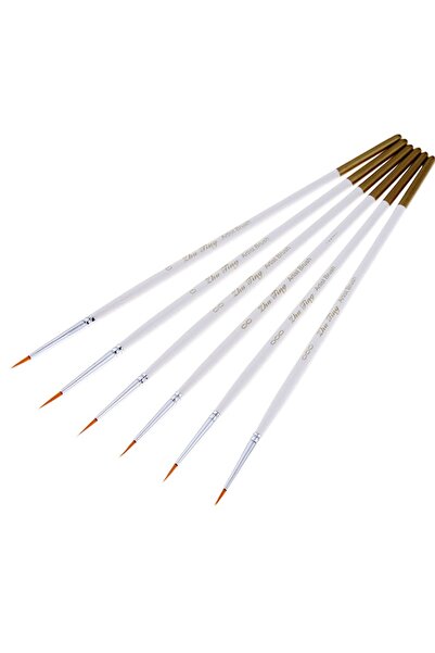 Choice 6 short styles 6Pcs Long/Short Hook Line Pen Paint Brush Round Nylon H...