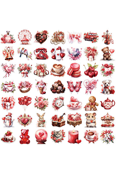 Choice 50 قطعة من ملصقات اعتراف الحب الكرتونية الشفافة المصنوعة من مادة PET -...