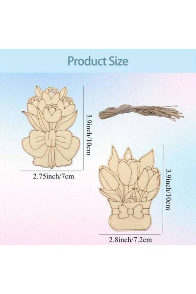 Choice ١٠ قطع من زينة زهور الزنبق/الزنبق الخشبية غير المطلية، تشكيلة متنوعة، ...
